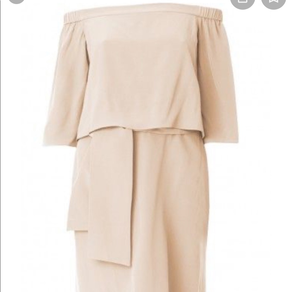 Tibi heavy silk ivory silk off shoulder midi dress - Picture 6 of 6